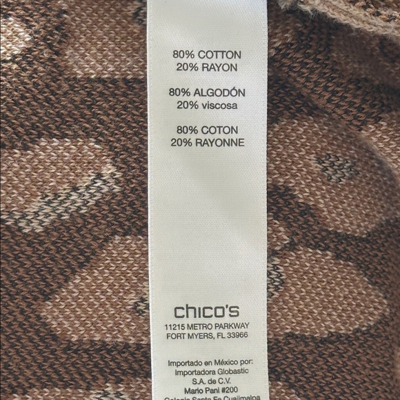 Chico's animal print long open-front knit cardigan sweater jacket, size 3 (XL) - Picture 7 of 8